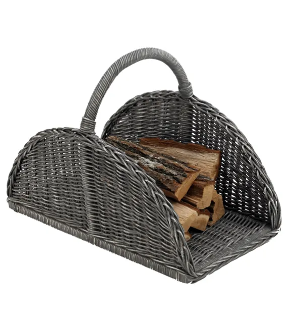 Panier à bûches gris